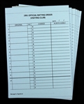 1991 Milwaukee Brewers County Stadium Unused Visitng Club Batting Order Cards