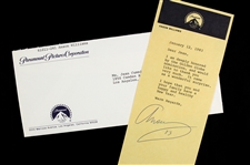 Anson Williams 4"x 9" Typed Note Signed 