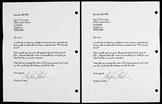 Anjelica Huston 8"x 11" Typed Letters Signed (JSA)