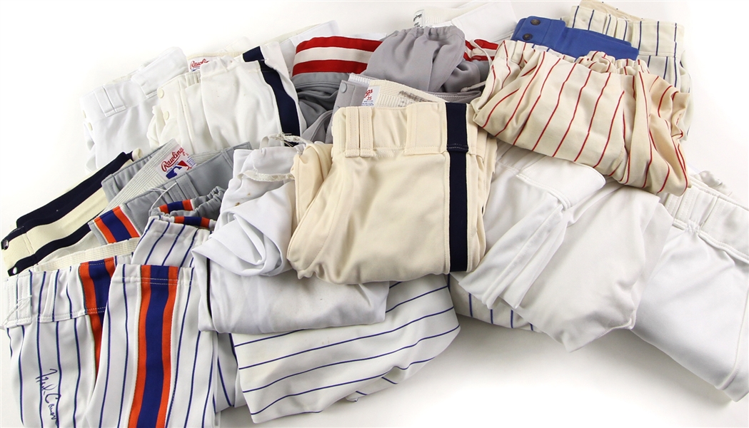 1974-2008 Game Worn Baseball Uniform Pants Collection - Lot of 22 w/ Ken Griffey Sr., Joe Carter, Mark Carreon Signed & More (MEARS LOA/JSA)