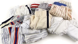1974-2008 Game Worn Baseball Uniform Pants Collection - Lot of 22 w/ Ken Griffey Sr., Joe Carter, Mark Carreon Signed & More (MEARS LOA/JSA)
