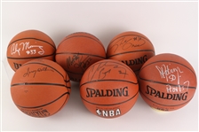 1980-1990s Lot of 6 Autographed Basketballs: Magic Johnson, Alonzo Mourning, Lenny Wilkins, Charles Barkley, Shaq ONeal, David Robinson (JSA)