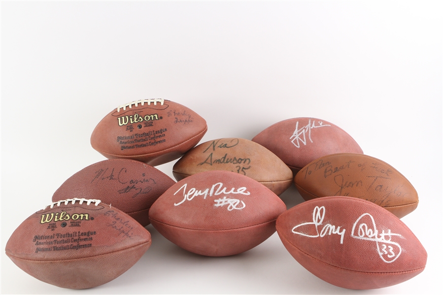 1990s Lot of 8 Autographed Footballs (JSA)