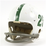 1960s White/Green #25 Game Used Riddell Football Helmet w/ 12 Strap Suspension System (MEARS LOA)