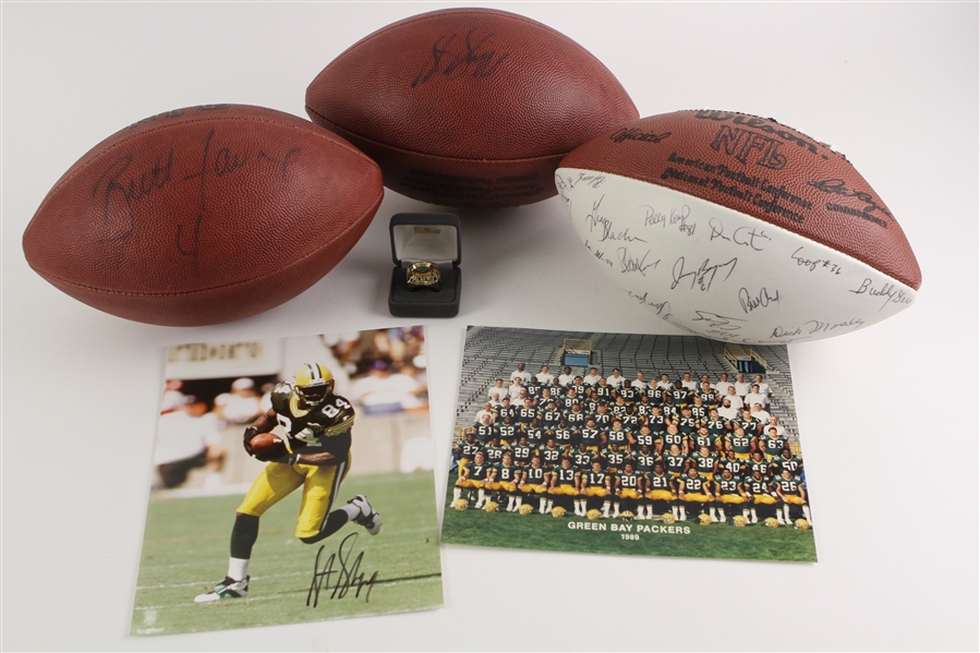 1989-1990s Green Bay Packers Autographed Football Lot (JSA)