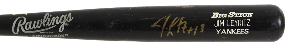1994 Jim Leyritz New York Yankees Signed Rawlings Adirondack Professional Model Game Used Bat (MEARS LOA/JSA)