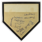 1980’s 500 Home Run Club Multi Signed Home Plate w/ 11 Signatures Including Ted Williams, Mickey Mantle, Willie Mays, & more (JSA)