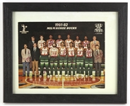 1981-1983 13" x 16" Milwaukee Bucks Framed Photo (JSA)