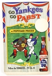 1958 Pabst Blue Ribbon 13" x 21" New York Yankees Advertising Store Display Sign