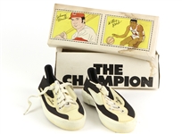 1970s Keds The Champion Youth Shoes w/ Original Box Featuring Johnny Bench & Willie Reed