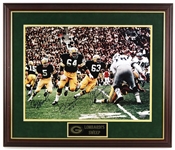 1990s Bart Starr Jim Taylor Paul Hornung Fuzzy Thurston Jerry Kramer Green Bay Packers Signed 23" x 27" Framed Lombardi Sweep Photo (JSA) 
