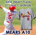 2006 Albert Pujols St. Louis Cardinals Game Worn Spring Training Road Jersey (MEARS A10/St. Louis Cardinals Letter)