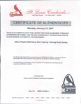 2006 Albert Pujols St. Louis Cardinals Game Worn Spring Training Road Jersey (MEARS A10/St. Louis Cardinals Letter)