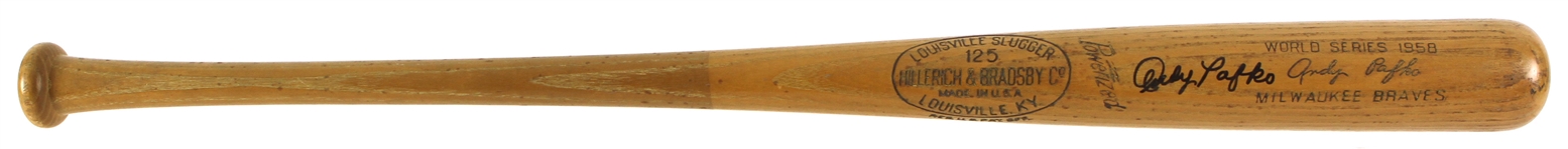 1958 Andy Pafko Milwaukee Braves H&B Louisville Slugger Professional Model World Series Bat (MEARS A9/JSA)