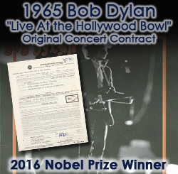 1965 Bob Dylan Autographed Hollywood Bowl Contract & Documents (12 pieces) (JSA)