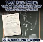 1965 Bob Dylan Autographed Hollywood Bowl Contract & Documents (12 pieces) (JSA)