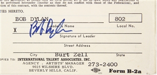 1965 Bob Dylan Autographed Hollywood Bowl Contract & Documents (12 pieces) (JSA)