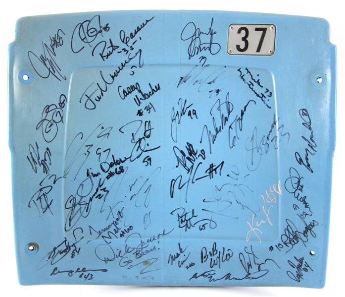 1999-2003 Chicago Bears Multi Signed Soldier Field Stadium Seat Back w/ 36 Signatures Including Bobby Douglass, Mark Carrier, Dick Jauron & More (MEARS LOA/JSA)