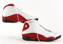 1997-98 Michael Jordan Chicago Bulls Secretarial Signed Air Jordan XIII Sneakers (MEARS LOA)