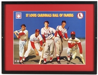 1996 Stan Musial Bob Gibson Lou Brock Red Schoendienst Enos Slaughter Signed 19" x 25" Framed St. Louis Cardinals Hall of Famers Photo (JSA)