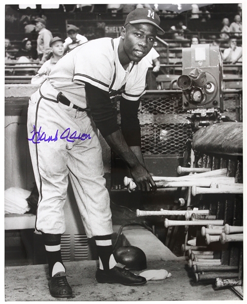 1990s Hank Aaron Milwaukee Braves Signed 16" x 20" Photo (JSA)