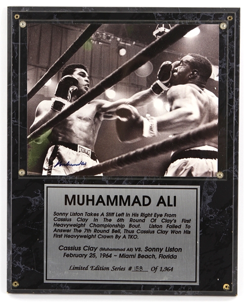 1990s Muhammad Ali World Heavyweight Champion Signed 12" x 15" Plaque (JSA) 158/1964