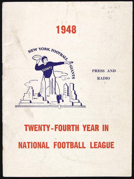 1948 New York Giants Press & Radio Guide