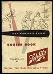 1954 Milwaukee Braves Schlitz Roster Book w/ Fred Steffen Caricature Style Player Illustrations