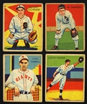 1934-35 Mickey Cochrane Carl Hubbell Al Simmons Lloyd Waner National Chicle Diamond Stars Baseball Trading Cards - Lot of 4