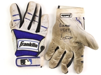 2016 Jeimer Candelario Chicago Cubs Signed Game Worn Batting Gloves (MEARS LOA/JSA)
