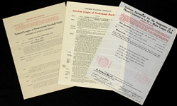 1923-61 Eddie Collins Bill Veeck Sr. Joe Cronin Charles Shoemaker Signed Player Contracts & Transfer Agreements - Lot of 3 (MEARS LOA)