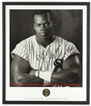 1990s Frank Thomas Chicago White Sox Signed 25" x 30" Framed "Two Biggest Weapons in Baseball" Leaf Promo Poster (JSA)
