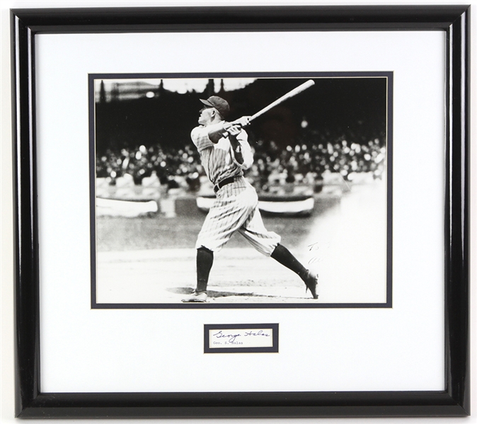 1919 George Halas Chicago Bears 18" x 20" Framed Display w/ Signed Cut (JSA)