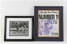 Lot of 7 Football Photos and Prints (6 framed) (JSA)