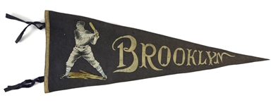 1920s Rare Brooklyn Dodgers Script 29” Pennant