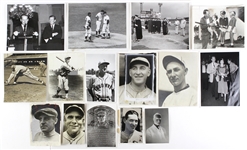 1916-69 Baseball Original Photograph Collection - Lot of 20 w/ AJ Reach, Billy Jurges, Whitey Ford, Dizzy Dean, Chief Bender & More  