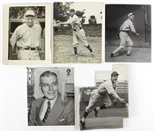 1916-69 Baseball Original Photograph Collection - Lot of 20 w/ AJ Reach, Billy Jurges, Whitey Ford, Dizzy Dean, Chief Bender & More  