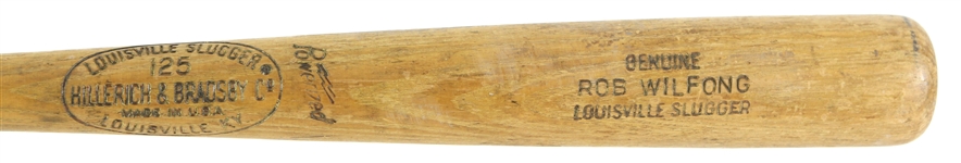 1972 Rob Wilfong Charlotte Twins H&B Louisville Slugger Professional Model Game Used Bat (MEARS LOA)