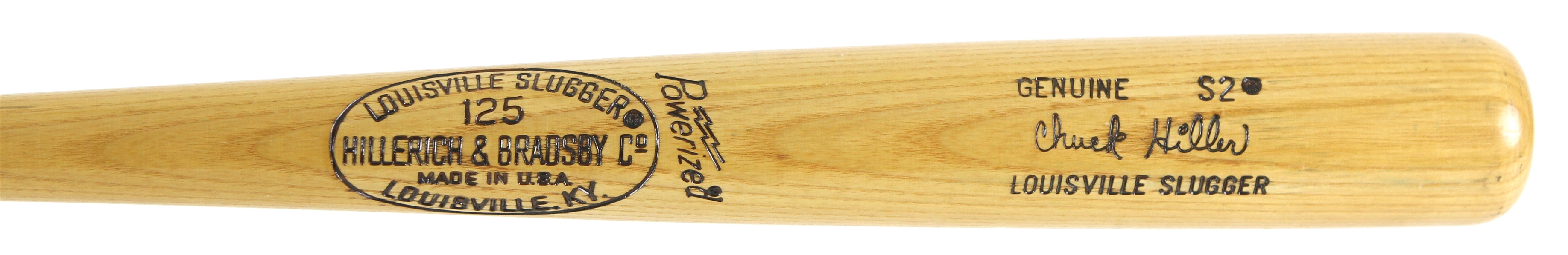 1977-79 Chuck Hiller Kansas City Royals H&B Louisville Slugger Professional Model Coaches Bat (MEARS LOA)