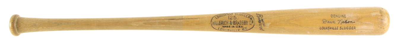 1968 Dave Nelson Cleveland Indians H&B Louisville Slugger Professional Model Game Used Bat (MEARS LOA)