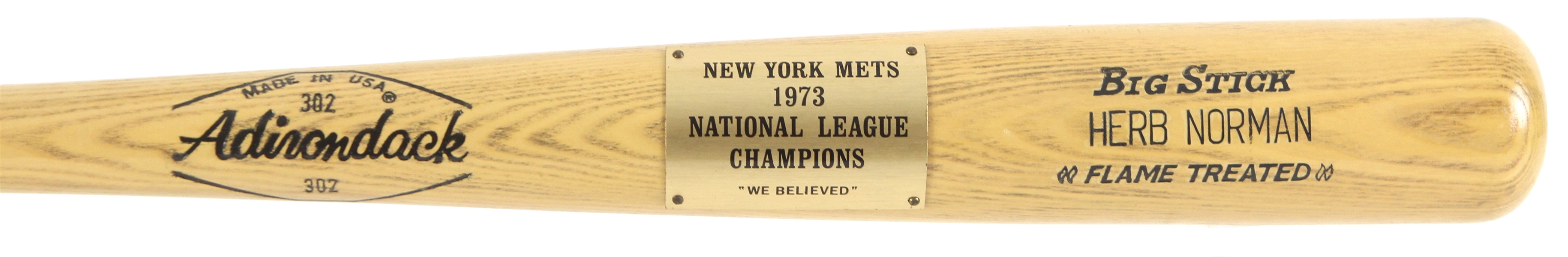 1973 Herb Norman New York Mets Adirondack NL Champions Commemorative Bat (MEARS LOA)