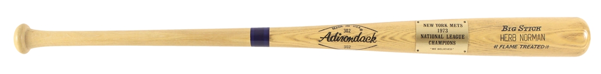 1973 Herb Norman New York Mets Adirondack NL Champions Commemorative Bat (MEARS LOA)
