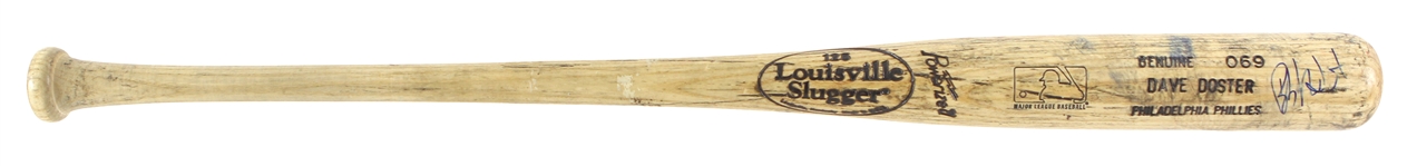 1999 Dave Doster Philadelphia Phillies Signed Louisville Slugger Professional Model Game Used Bat (MEARS LOA/JSA)