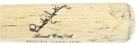 1992-94 Benito Santiago Padres/Marlins Signed Worth Professional Model Game Used Bat (MEARS LOA/JSA)