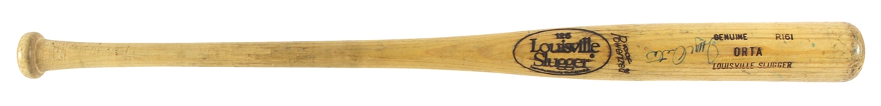 1983-85 Jorge Orta Blue Jays/Royals Signed Louisville Slugger Professional Model Game Used Bat (MEARS LOA/JSA)
