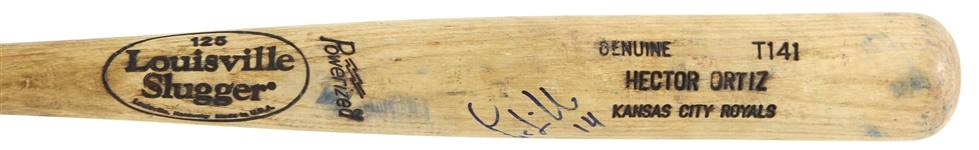 2001-02 Hector Ortiz Kansas City Royals Louisville Slugger Professional Model Game Used Bat (MEARS LOA)