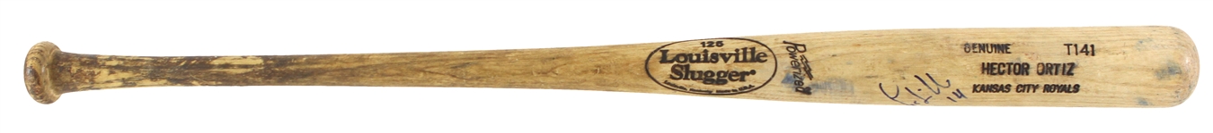 2001-02 Hector Ortiz Kansas City Royals Louisville Slugger Professional Model Game Used Bat (MEARS LOA)