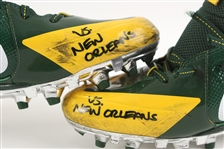 2014 (October 26) Clay Matthews Green Bay Packers Signed Game Worn Nike Cleats (MEARS LOA/JSA)