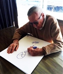 Stan Lee Marvel Comic Artist Signed LE 16x20 Original Drawing (JSA)