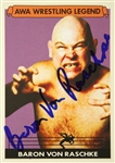 Baron Von Raschke AWA Wrestling Legend (purple background) Signed LE Trading Card (JSA)